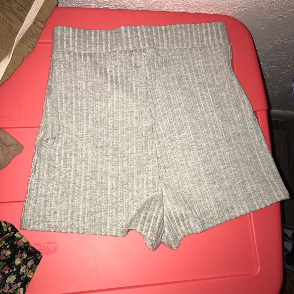 Fashion Nova Biker Shorts - Grey Black Zipper